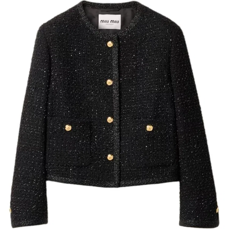 Укороченная куртка на пуговицах MIU MIU, Black