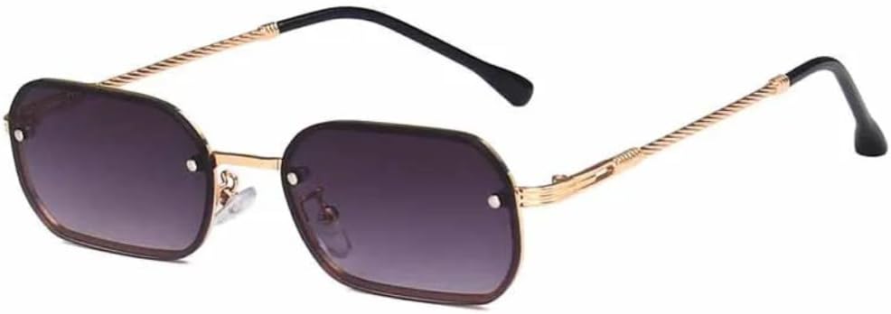 

Солнцезащитные очки с защитой UV400 | Без оправы, черные линзы конфетного цвета | Для женщин и мужчин, для занятий спортом на открытом воздухе и вождения DSVIGF, Gold Gradient Gray