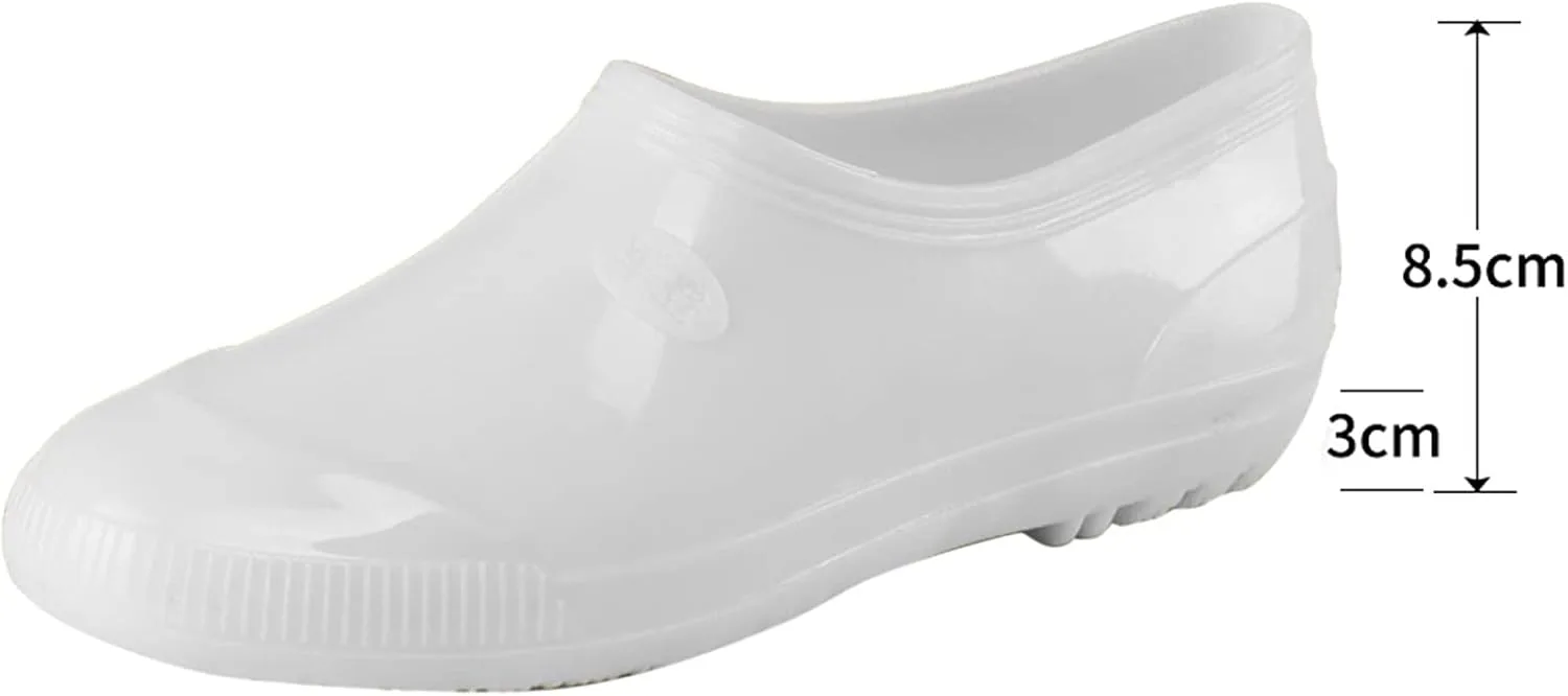Мужские непромокаемые ботинки Generisch Rain Shoes, качественные резиновые сапоги мужские, широкие сапоги на голенище, гладкие, нескользящие, рабочие сапоги, садовая обувь, ботинки на платформе, резиновые сапоги, белый — фото 2
