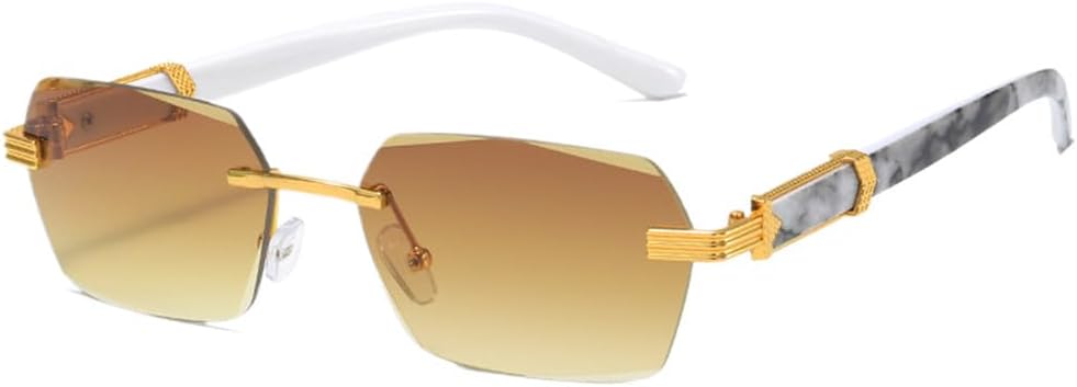 

Солнцезащитные очки UV400 для мужчин и женщин | Безободковые линзы с градиентным покрытием, маленькая оправа | Для вождения и занятий спортом на открытом воздухе generic, C4 Tea