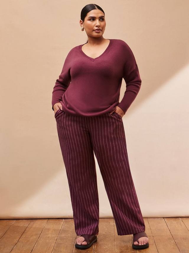 

Брюки с широкими штанинами Curve Pinstripe с пуговицами Live Unlimited, Red