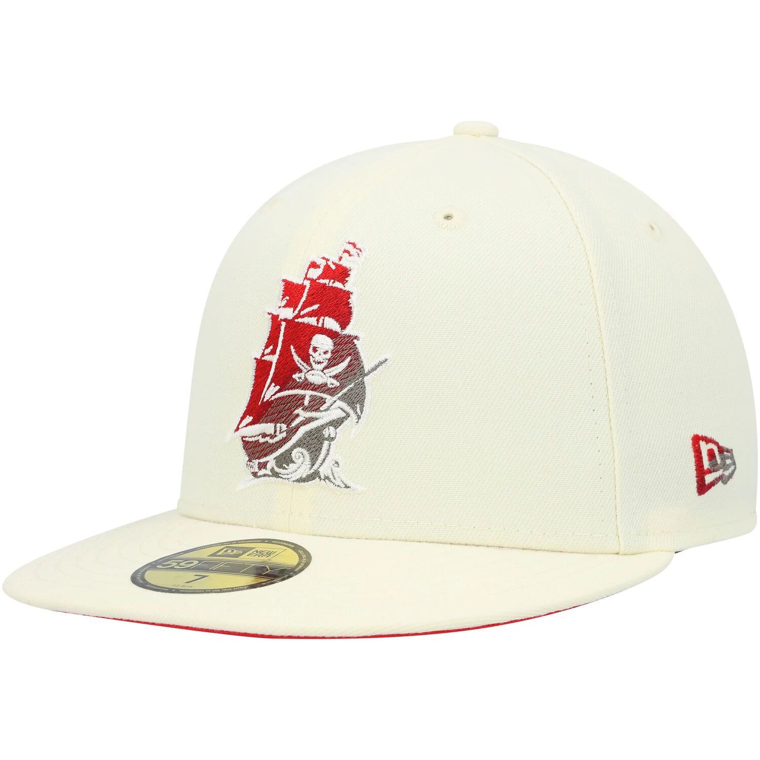 

Мужская облегающая шляпа New Era Cream Tampa Bay Buccaneers Chrome Dim 59FIFTY