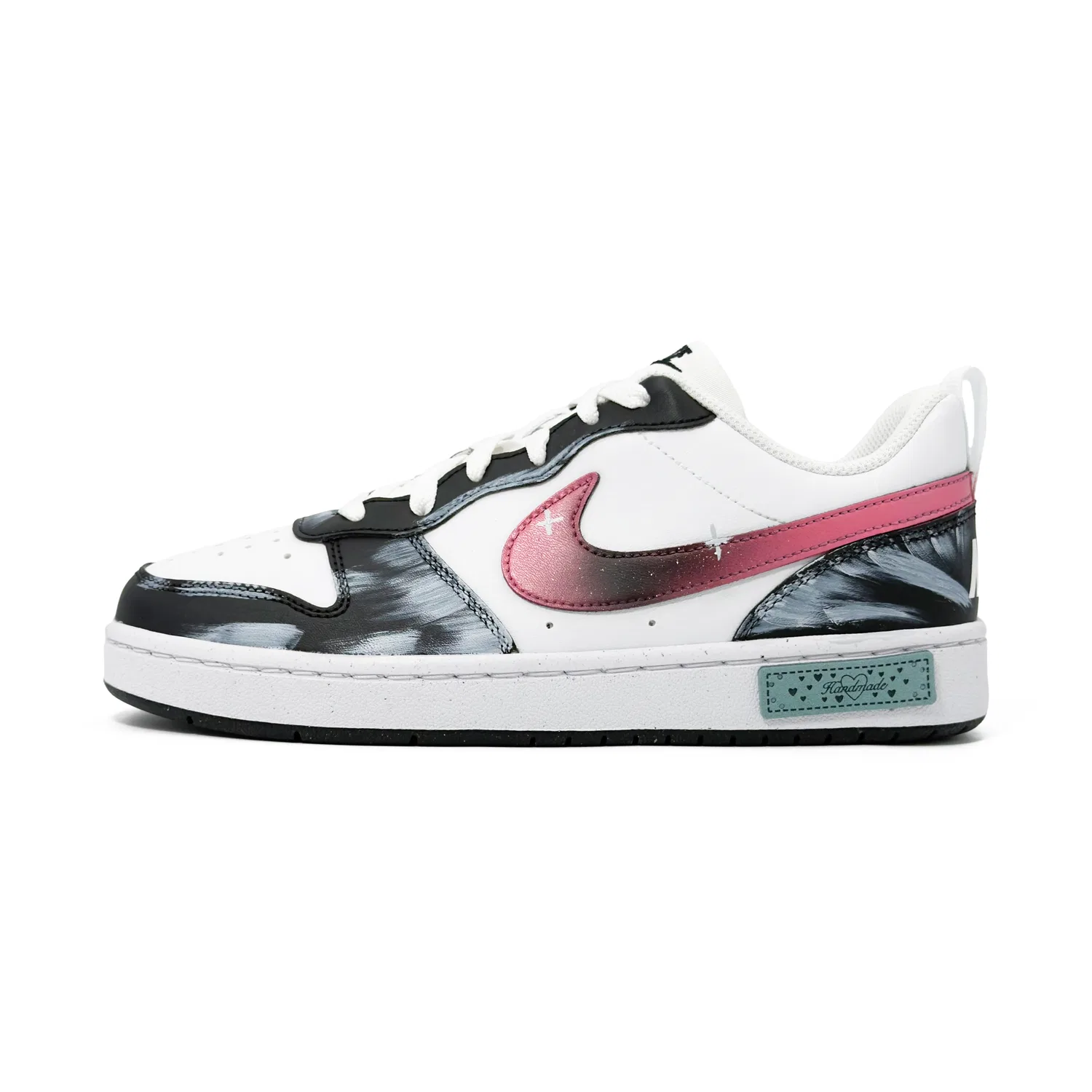 Кроссовки для скейтбординга Court Borough Low top детские, Black White, унисекс Nike, Black White Pink