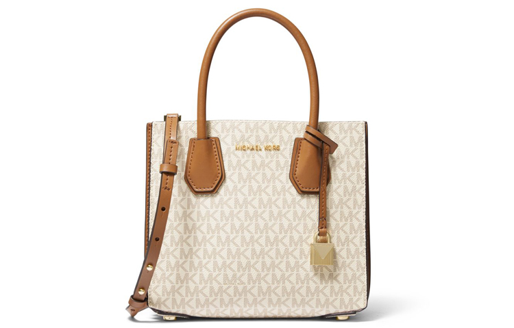 

MICHAEL KORS Сумка через плечо из искусственной кожи Mercer, женская, среднего размера, ванильно-бело-коричневого цвета