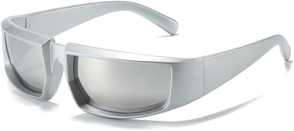 

Спортивные солнцезащитные очки в стиле стимпанк, серебристые, женские, зеркальные, мужские, панк, унисекс, для активного отдыха, с защитой от УФ-излучения UV400 generic, Silver