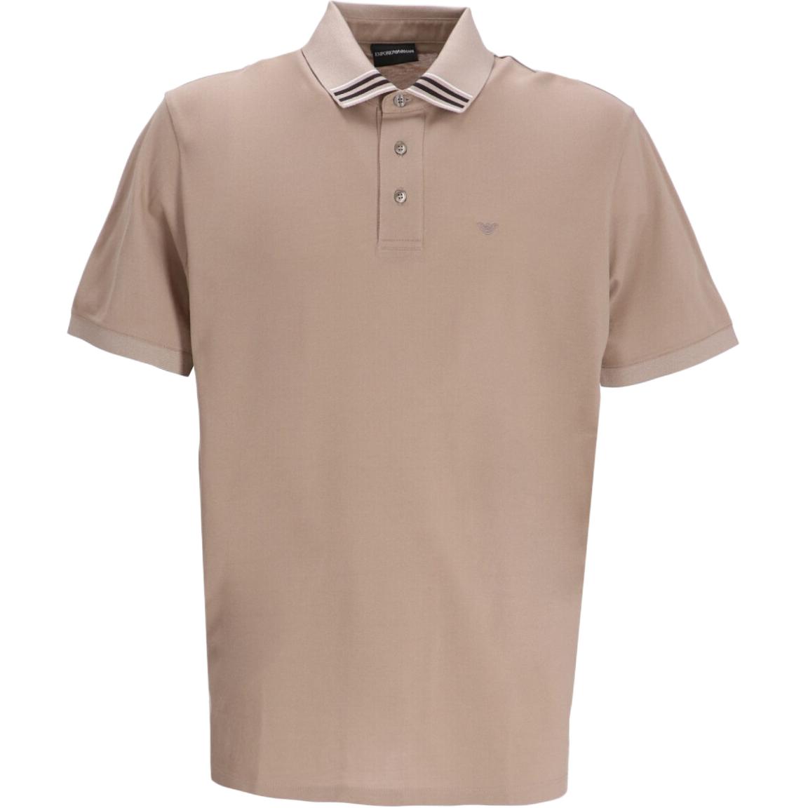 

Поло с вышитым логотипом EMPORIO ARMANI, коричневый