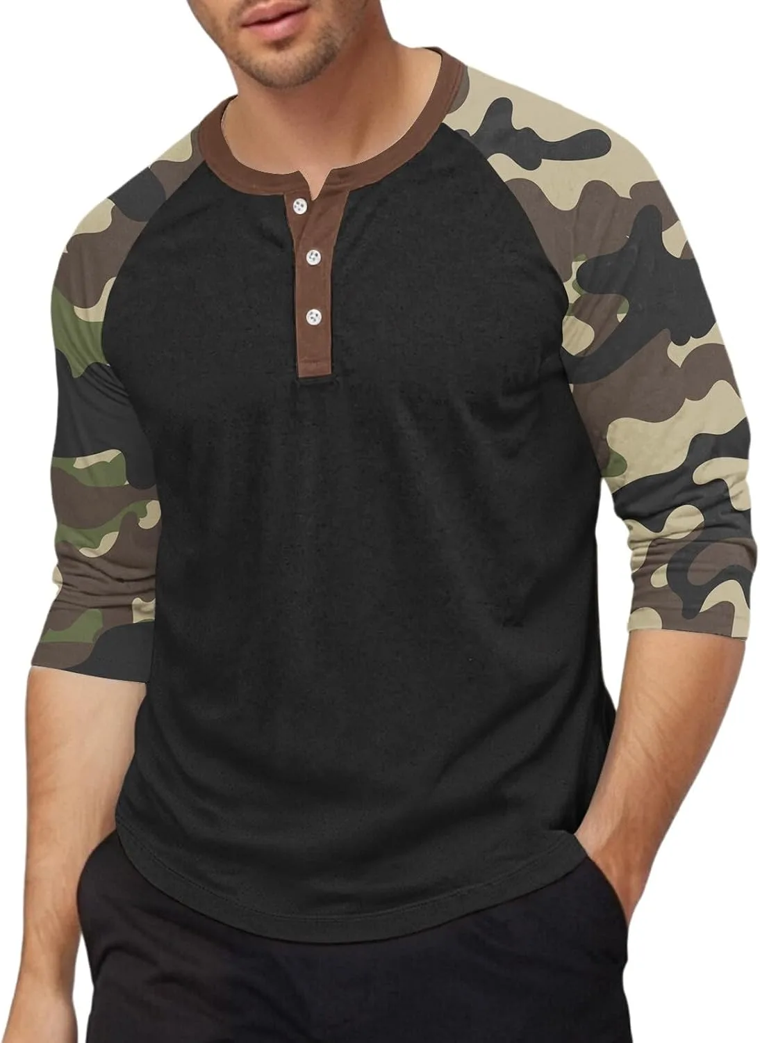 

Мужская футболка Henley Slim Fit с рукавом 3/4 FONMA