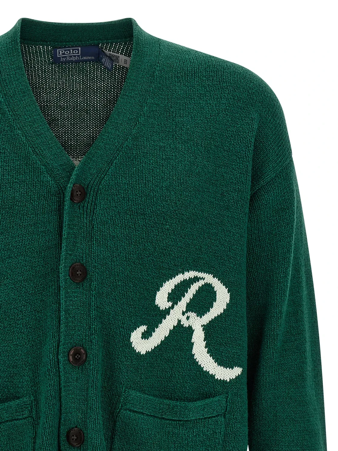 Кардиган с логотипом, выполненным в технике интарсии POLO RALPH LAUREN, зеленый — фото 3