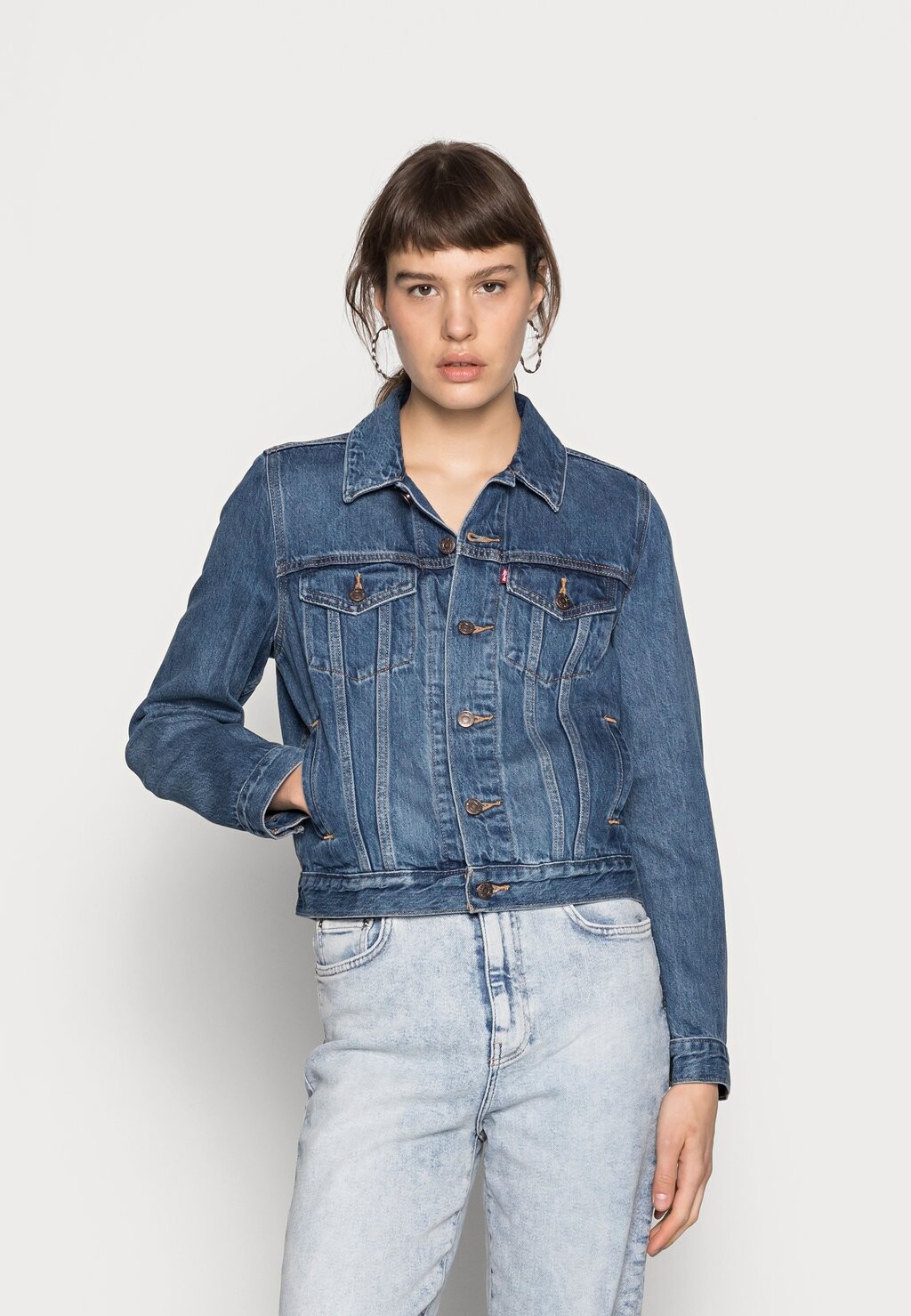 

Джинсовая куртка Levi's Original Trucker, мягкая как масло темная, Серый, Джинсовая куртка Levi's Original Trucker, мягкая как масло темная