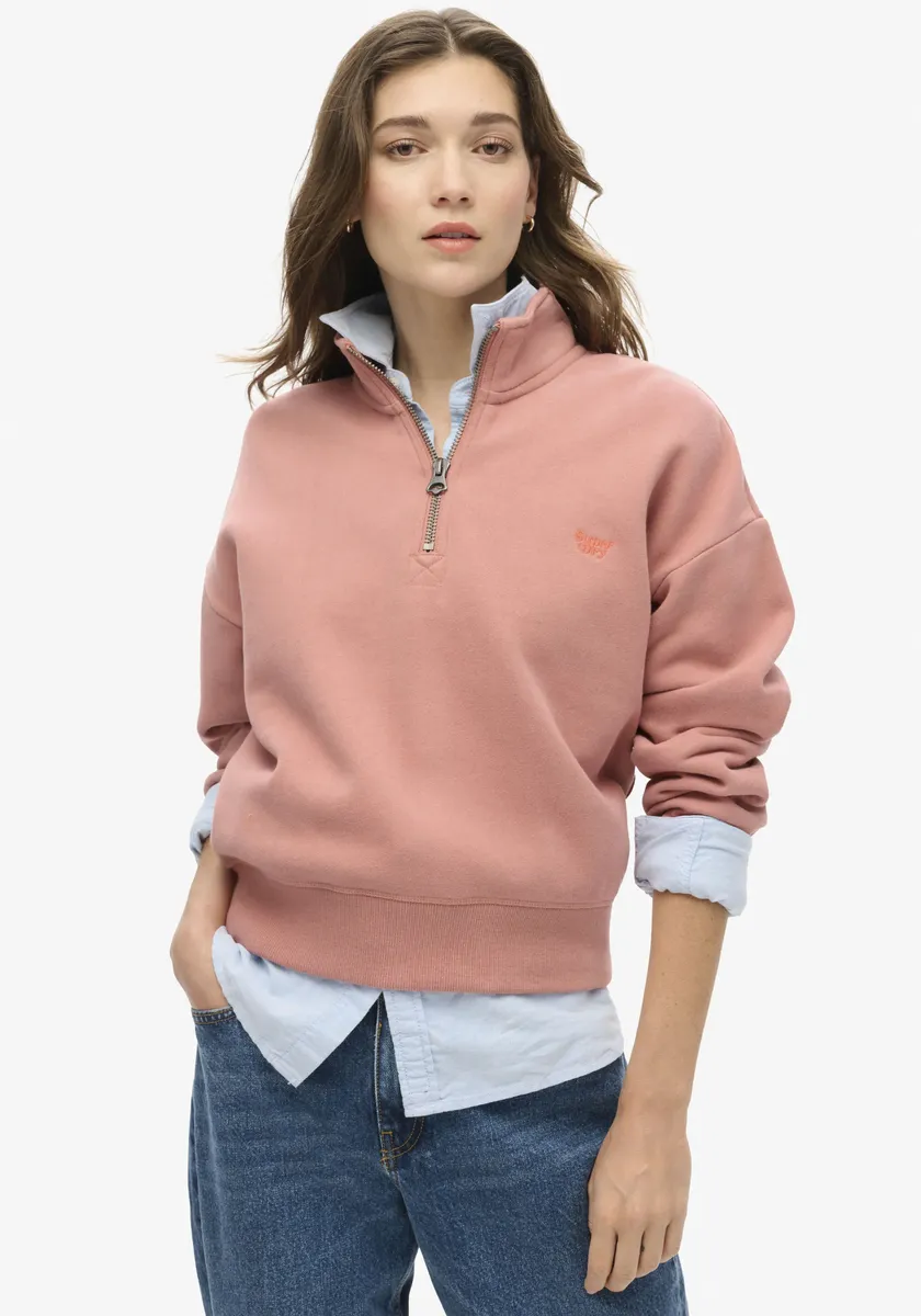 

Толстовка Superdry "ESSENTIAL HALF ZIP SEATSHIRT", цвет Ash Rose