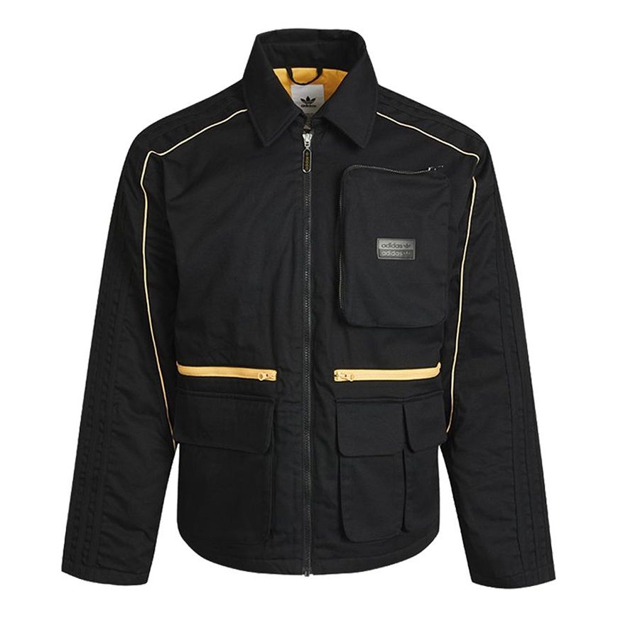 

Куртка Men's adidas originals Athleisure Casual Sports Lapel Padded Black Jacket