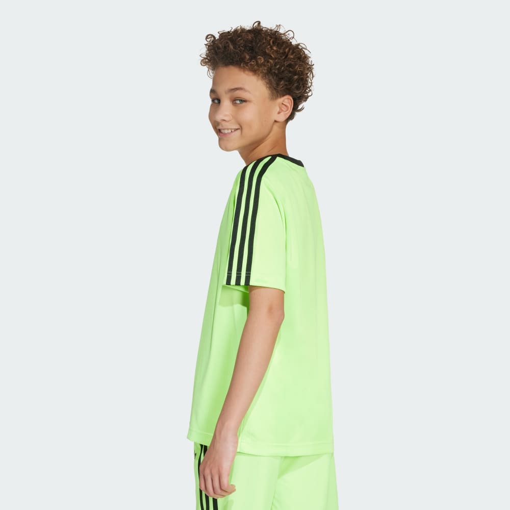 Футболка Adidas Jacquard Tee Kids, цвет Signal Green/Black — фото 4