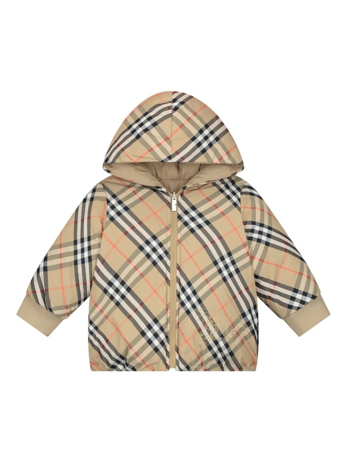 

Двусторонний плащ Burberry Kids, нейтральный цвет