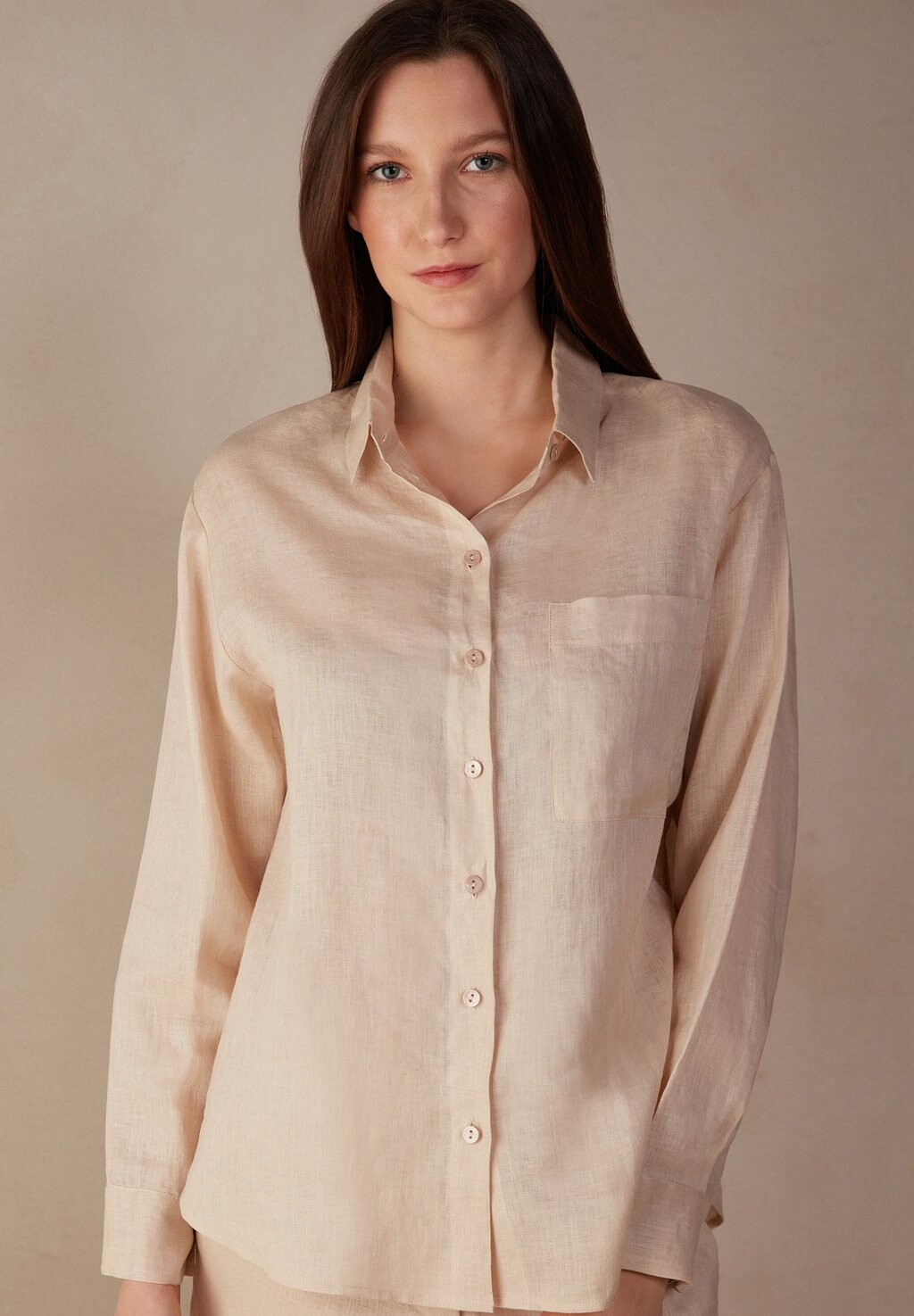 

Блузка на пуговицах Intimissimi, цвет Mottled Beige