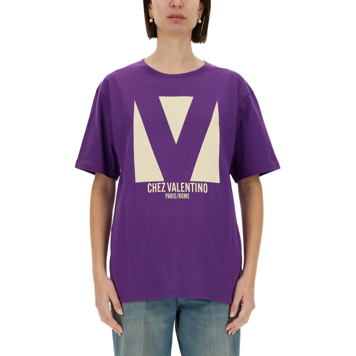 Футболка Chez Printed Crewneck Valentino, фиолетовый — фото 2