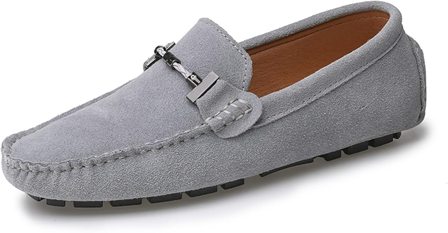 

Мужские лоферы Abborora, ручная работа, из замши и кожи, удобные, повседневные, дышащие, классические туфли-лоферы, серый