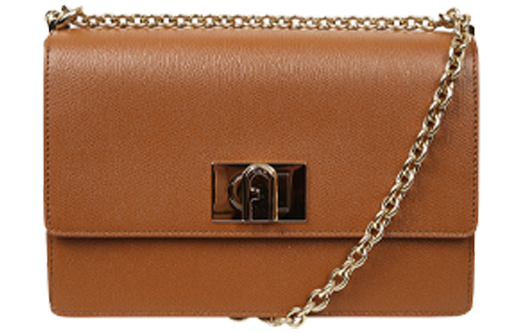 

Furla Кожаная портативная сумка через плечо женская коричневая