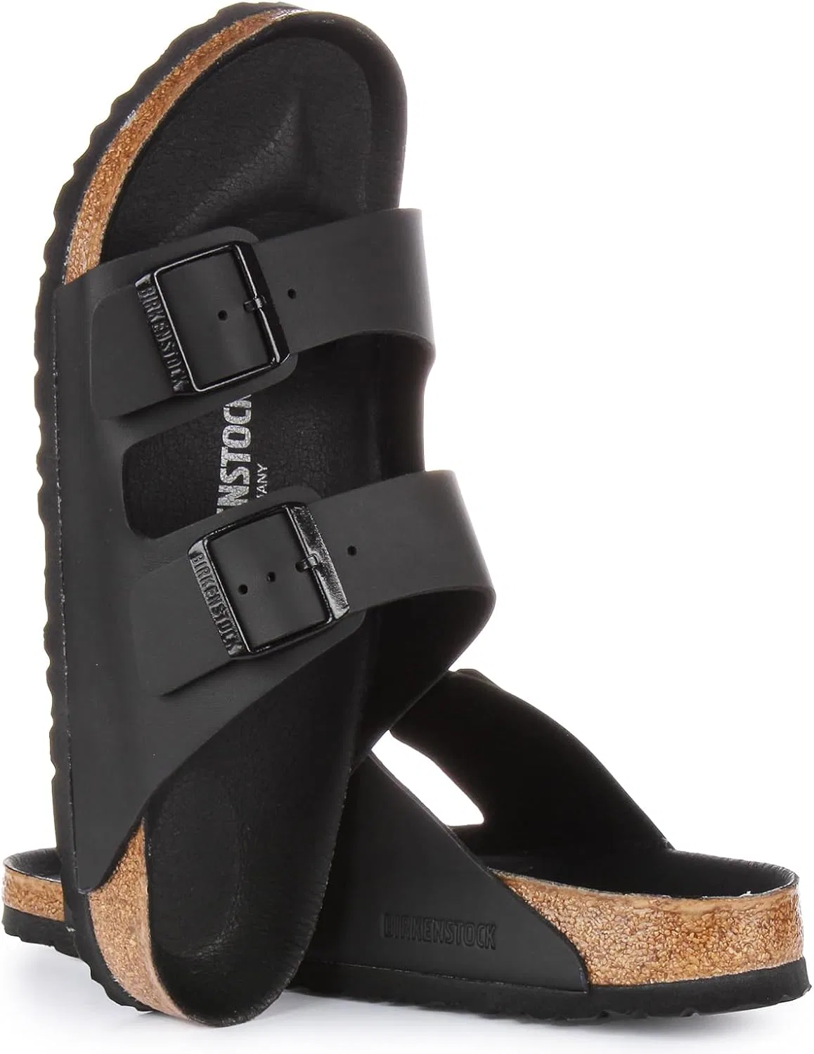 Сандалии унисекс Birkenstock Erwachsene Arizona Birko-Flor schmal, Black — фото 4
