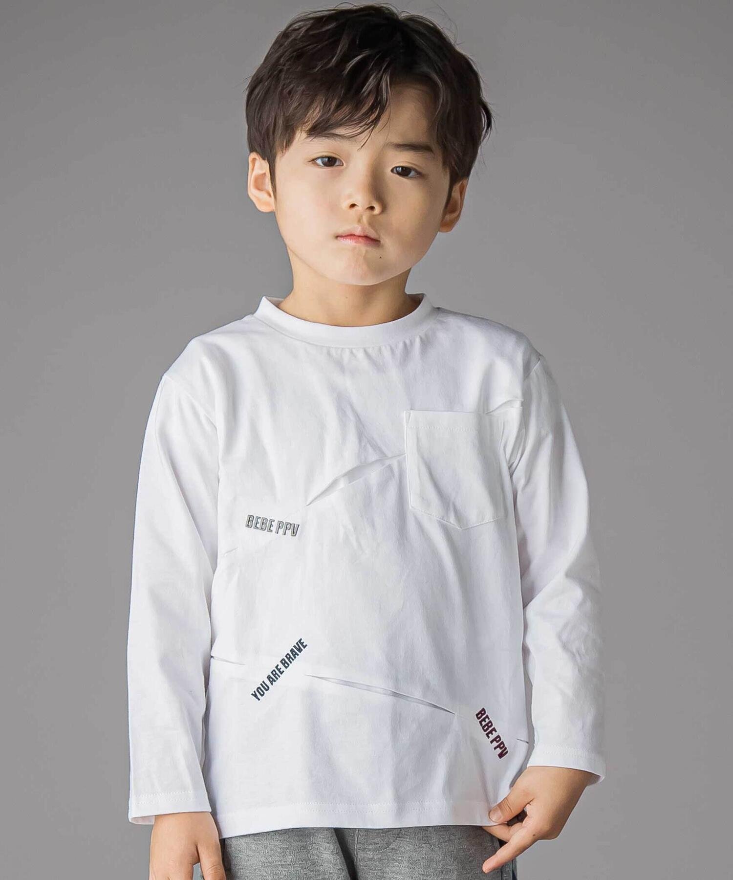 Длинная футболка с плиссировкой и вышивкой (95–160 см) BeBe Petits Pois Vert, White