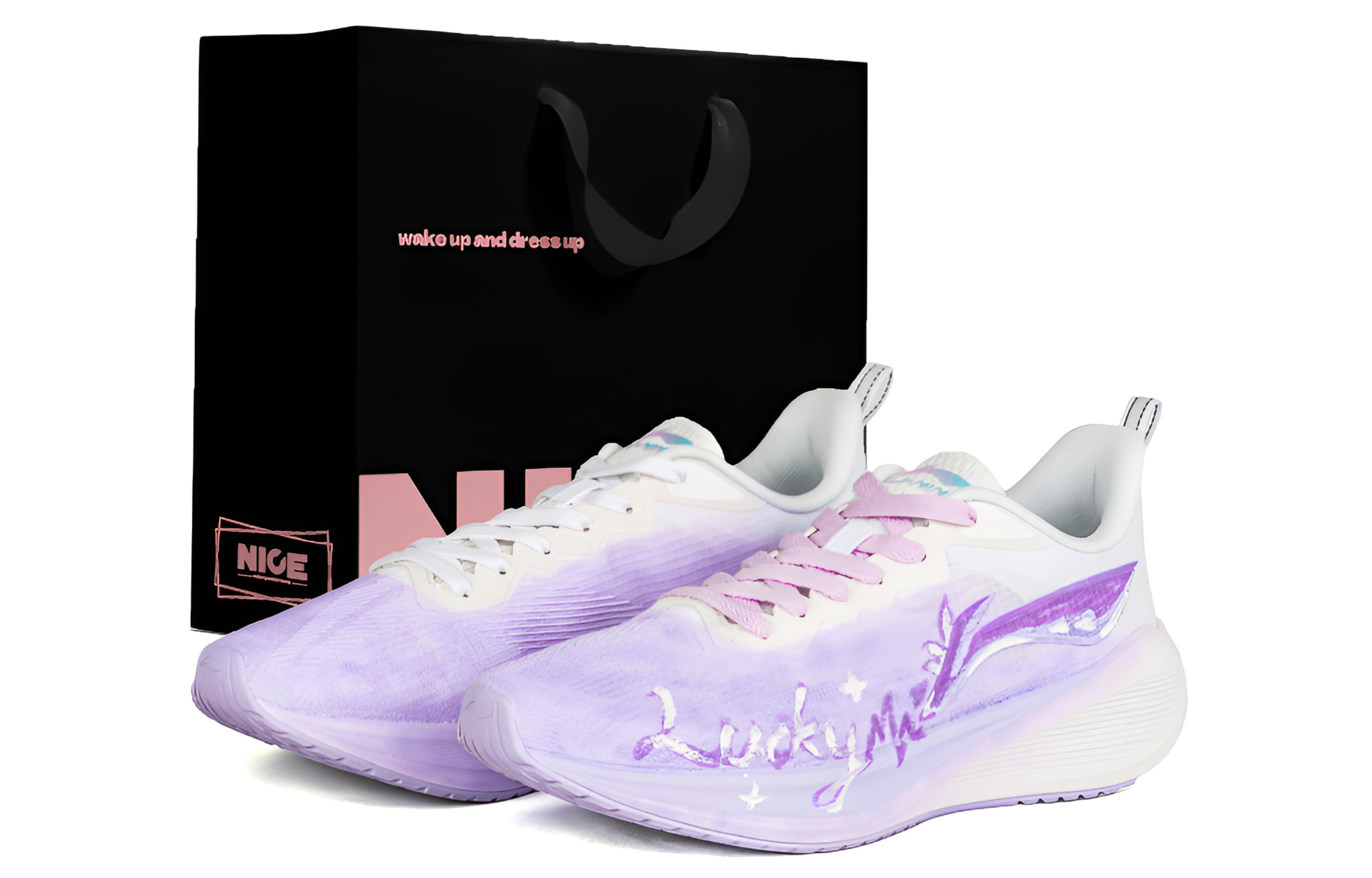 

LINING Кроссовки Wuyue Running Shoes женские низкие белые фиолетовые