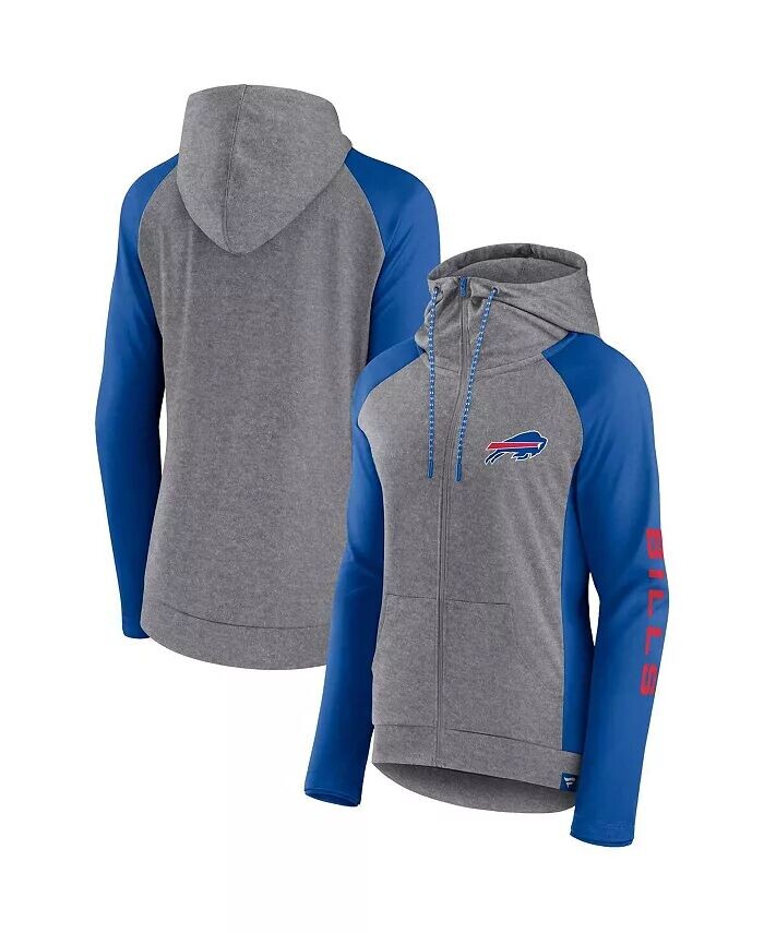 

Женская легкая худи с молнией во всю длину, Heather Grey, College Royal Buffalo Bills Blind Side Fanatics, серый