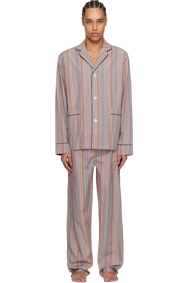 

Хлопковый комплект пижамы с контрастной полосой Signature stripe Paul Smith, цвет signature stripe