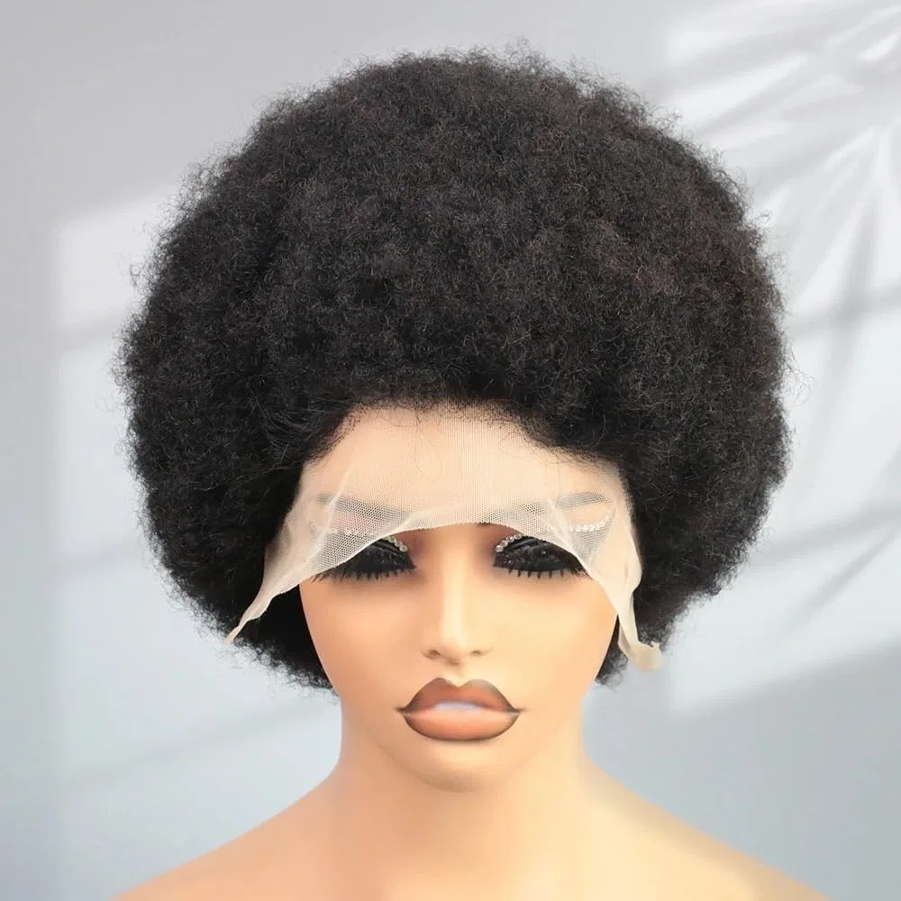 Короткий афро-кудрявый парик 13x4 Lace Front 200 плотность 8 дюймов Jianguohairsss — фото 4