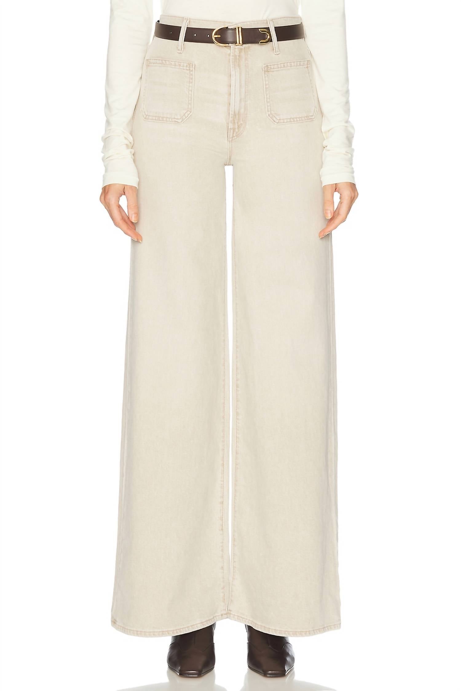 

Джинсы с потайным карманом-кляпом в карамельном цвете Mother, Caramel