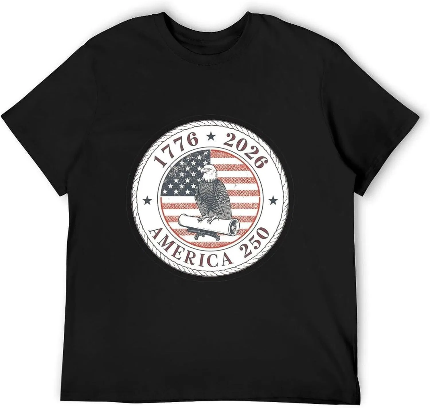 Футболка мужская хлопковая, America's 250th Anniversary, Black-style — фото 4
