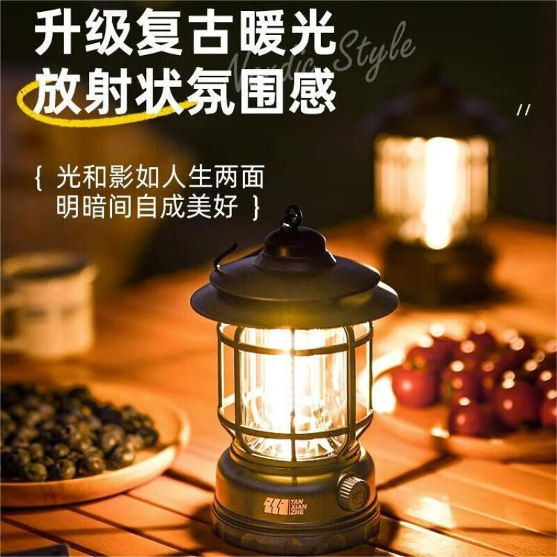 

Jingdian Guangnian супер длинная аккумуляторная аккумуляторная лампа для кемпинга перезаряжаемая обсидиановая черная с бесступенчатой регулировкой яркости