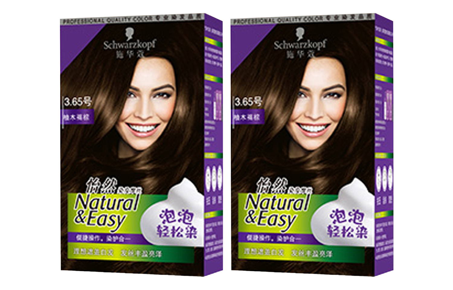 

Shihuakou питательная краска-пенка для волос 35мл/35мл*2 SCHWARZKOPF, 3.65 Teak коричневый 35ml*2