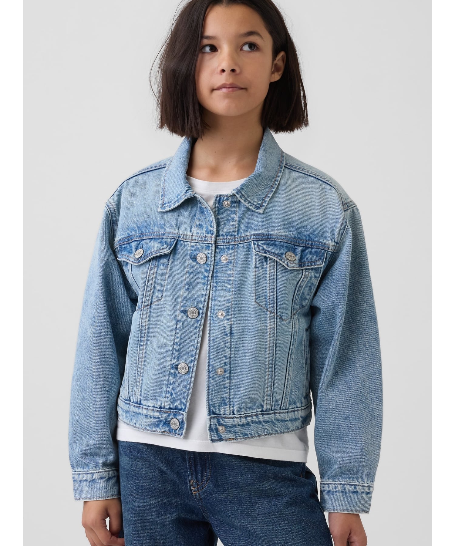 (K) Джинсовая куртка Icon (детская) GAP, LIGHT_WASH