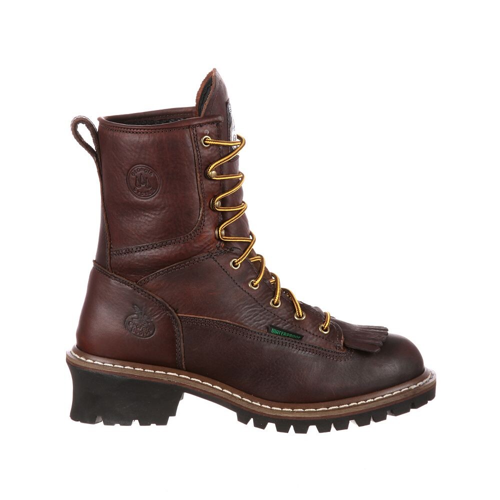 Мужские водонепроницаемые рабочие ботинки Georgia Boots Logger со стальным носком, цвет Chocolate — фото 2