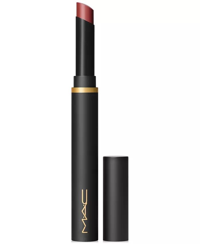 

Увлажняющая матовая губная помада Powder Kiss Velvet Blur Slim Mac, цвет Love Clove