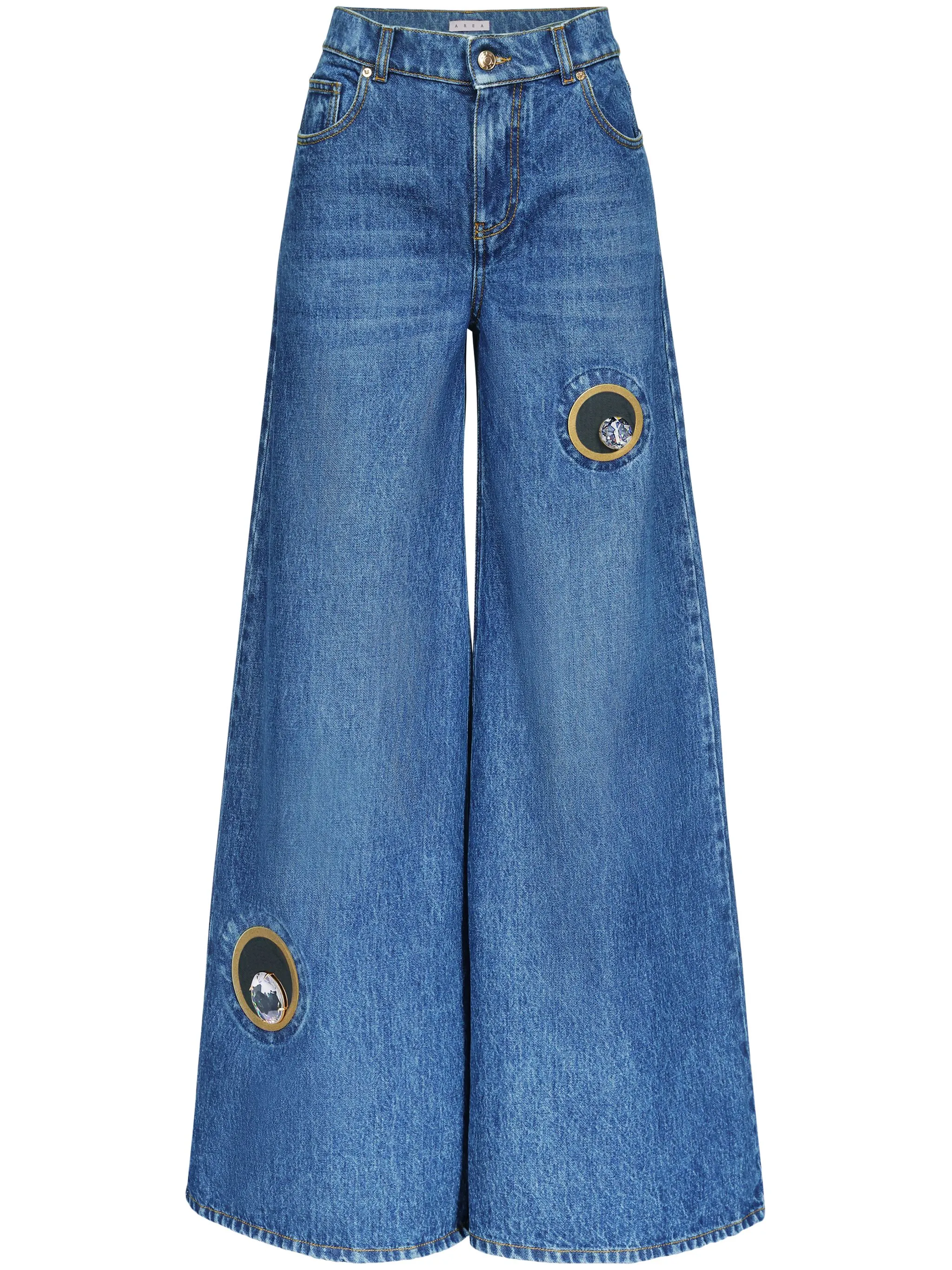 

Широкие джинсы Crystal Eyelet Area, синий