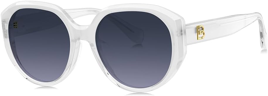 

Женские стильные элегантные круглые поляризованные солнцезащитные очки BOLON BL3130 Ginza 55 мм, эксклюзивный бренд очков EssilorLuxottica, Gradient Translucent White/Gradient Purple Grey