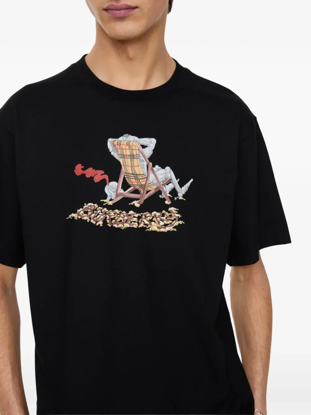 Футболка Burberry "Рыцарь пляжа", хлопок, черный — фото 3