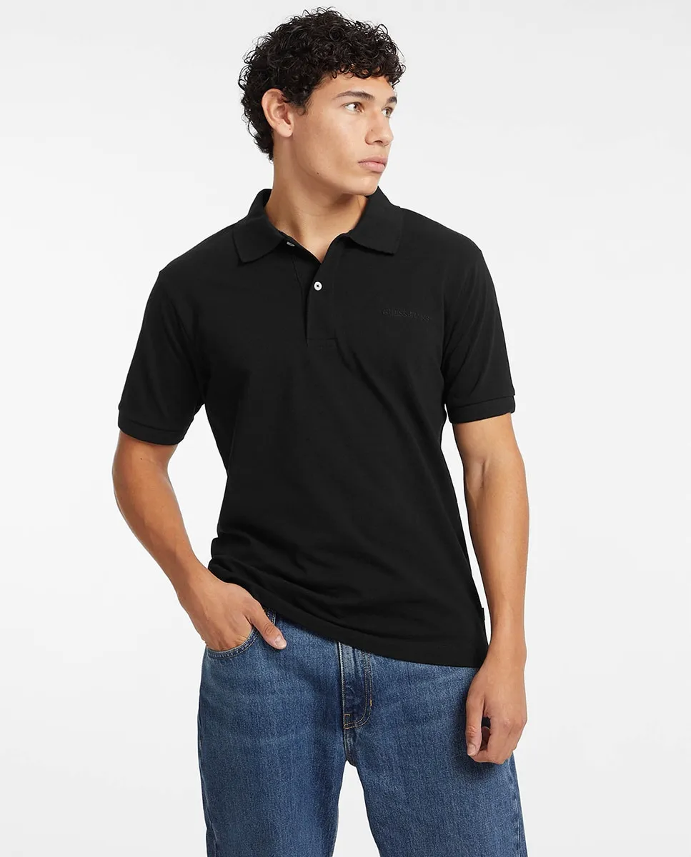 

Мужская рубашка поло с коротким рукавом Guess Jeans, черный