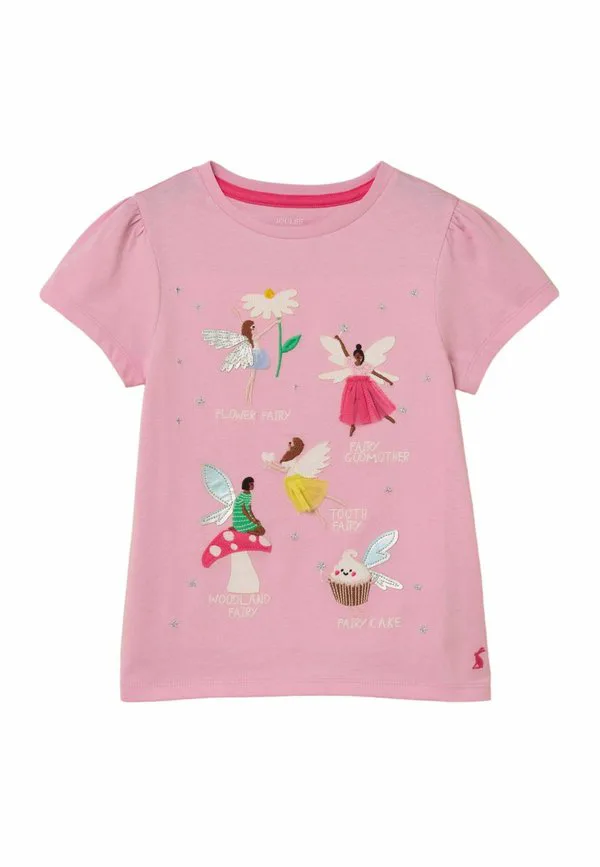Футболка astra с аппликационным принтом, стандартного кроя. Joules, Pink Fairy