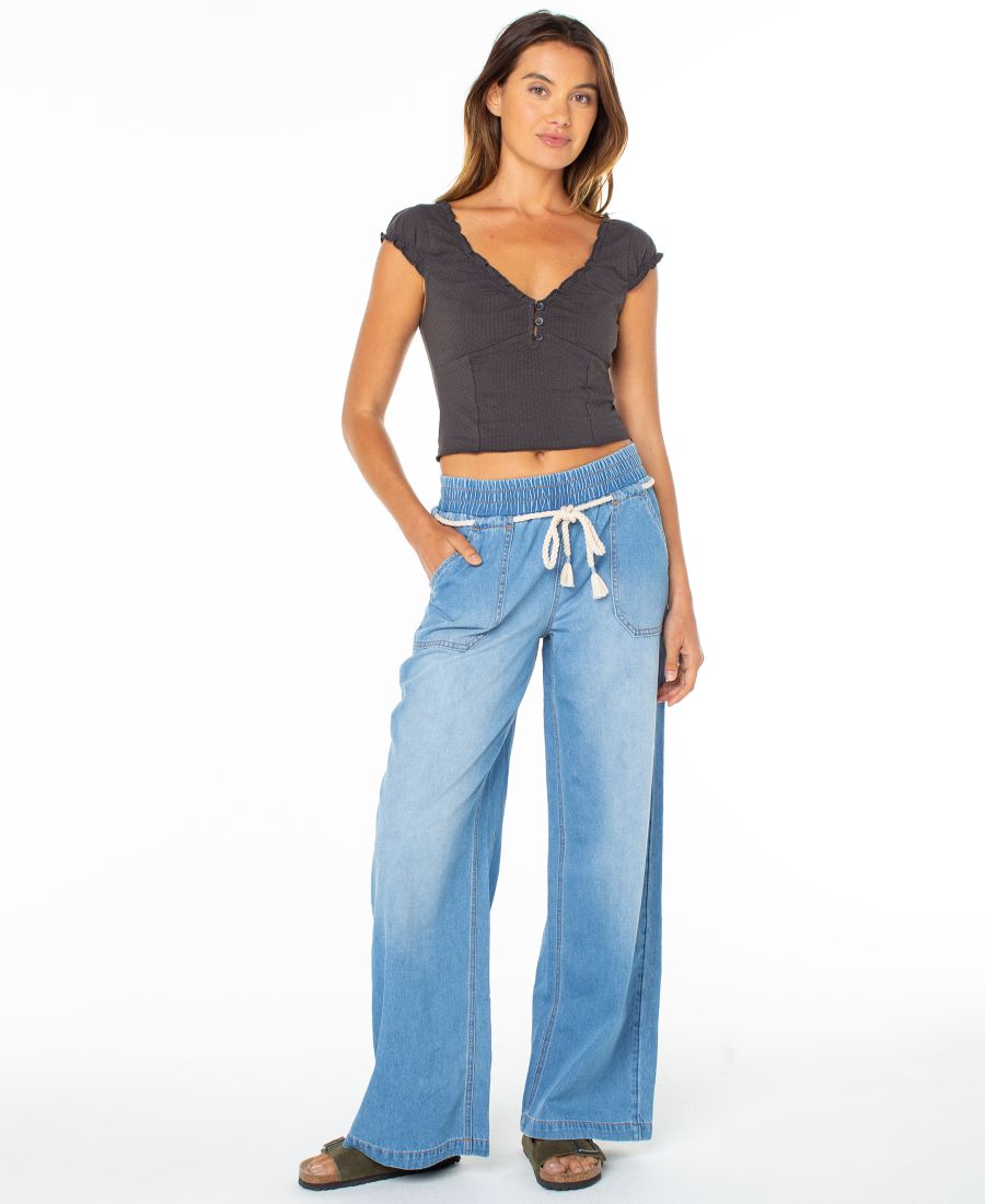 

Женская вязаная блузка Moonglow с коротким рукавом Roxy, Phantom Solid