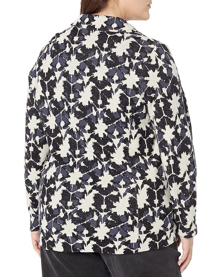 

Блейзер NIC+ZOE Plus Size Mosaic Mix Knit Blazer, черный мульти