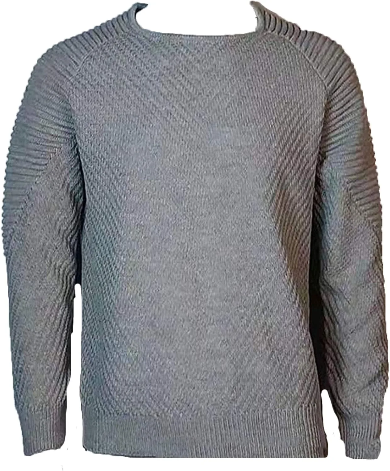 

Мужской однотонный пуловер Slim с ребристой вязкой Kaxiya2021