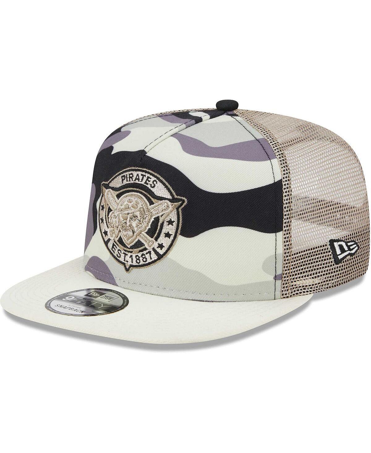 

Мужская белая кепка Pittsburgh Pirates Chrome Camo A-Frame 9FIFTY Trucker Snapback New Era