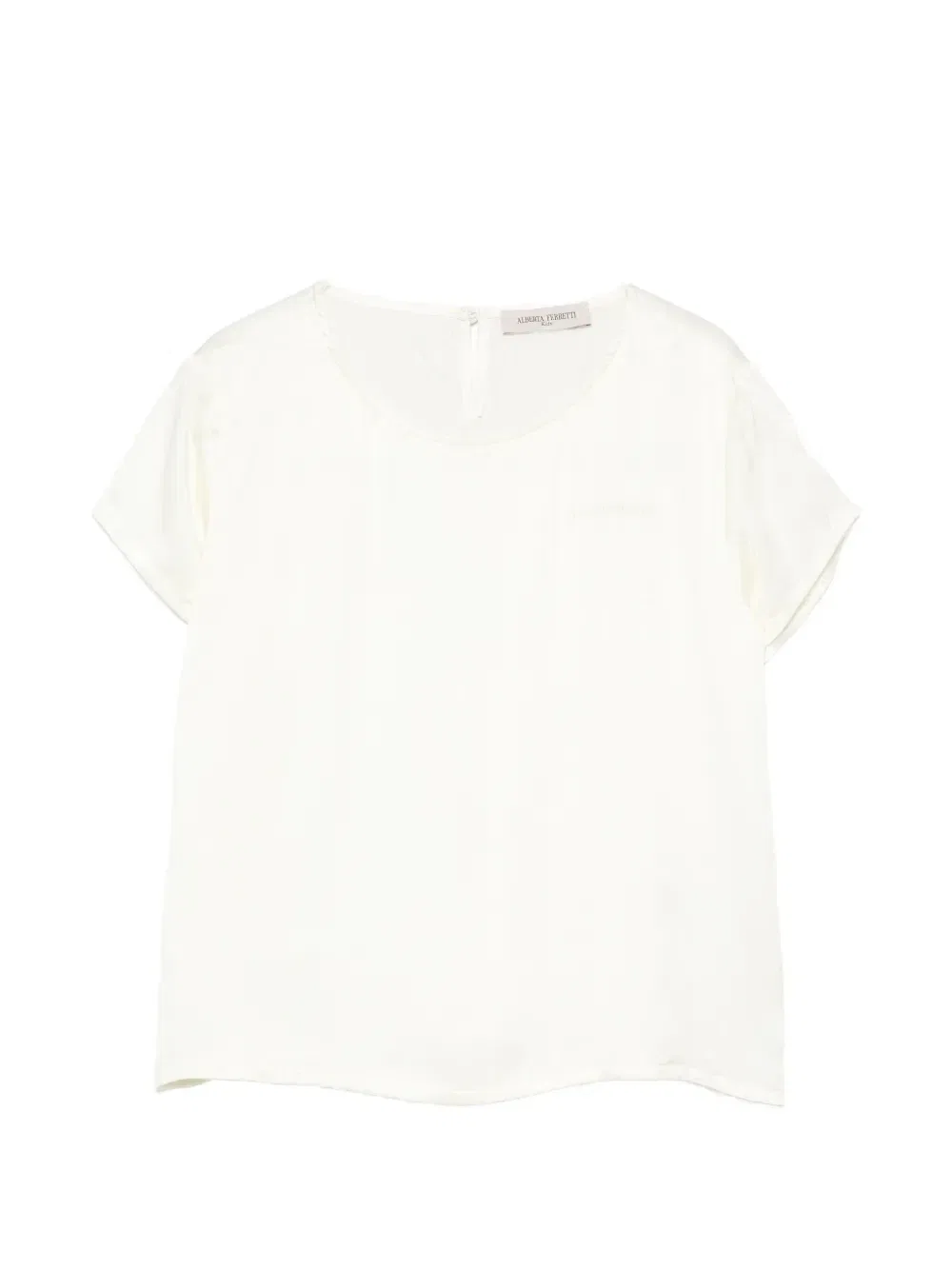 Блузка с вышитым логотипом Alberta Ferretti Kids, бежевый