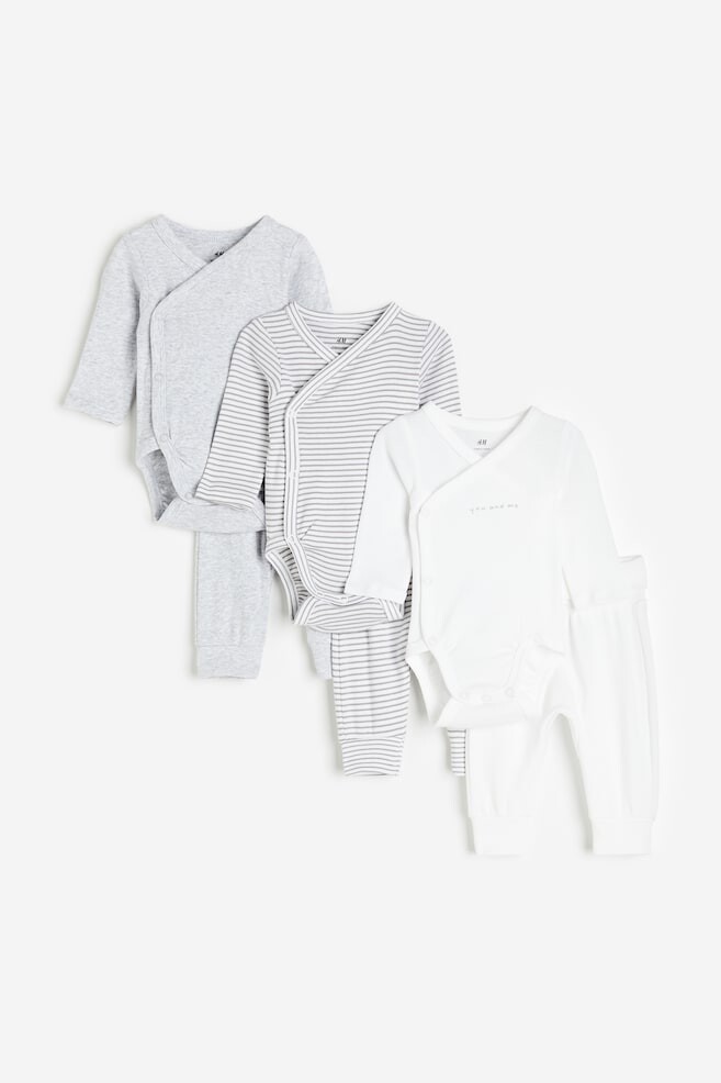 

Комплект из 6 предметов: боди и брюки H&M, серый