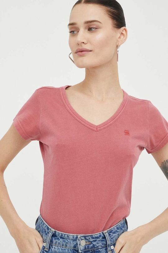

Хлопковая футболка G-Star Raw, розовый
