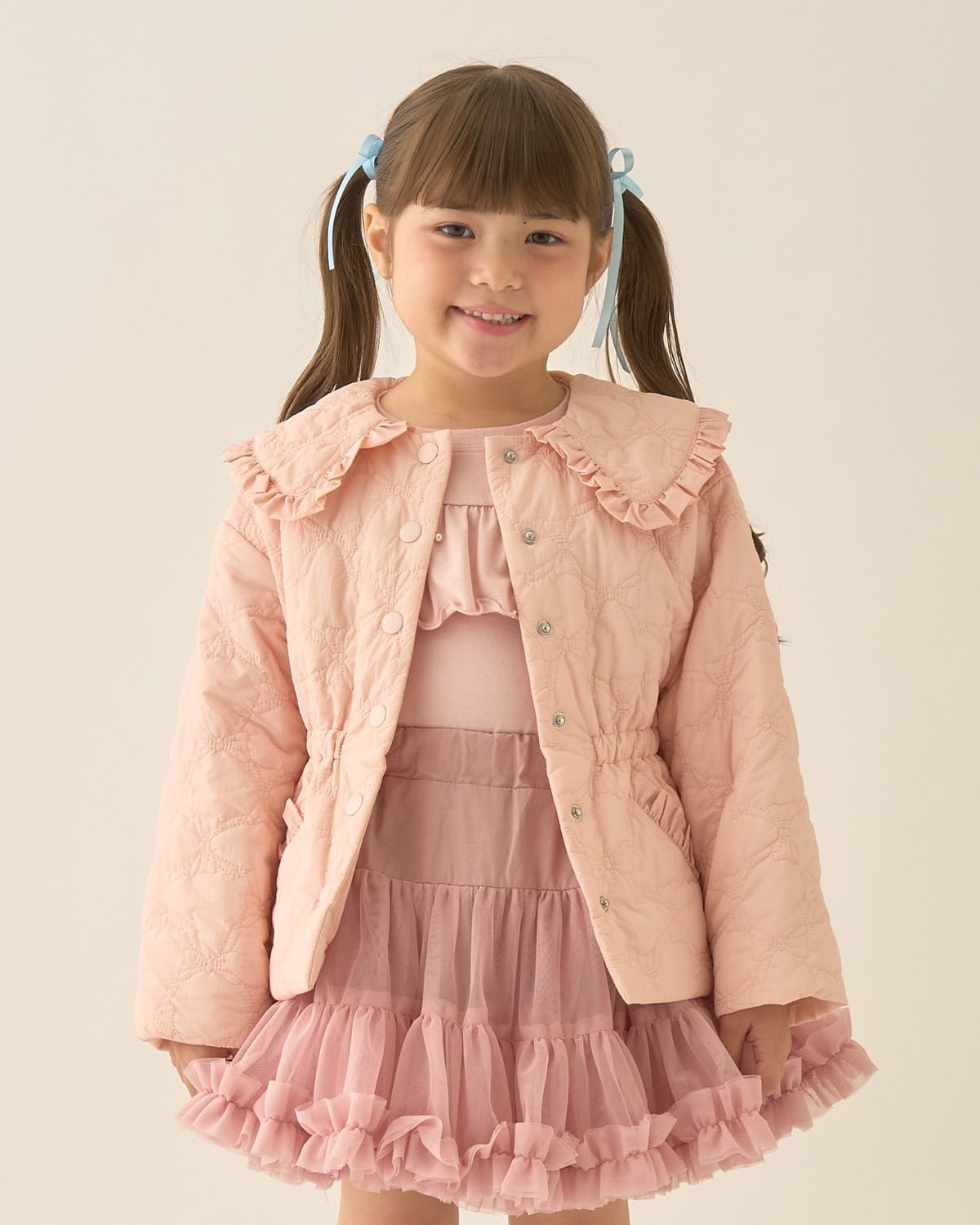 Стеганая куртка средней длины с лентами Lycee mine, Moderate Pink