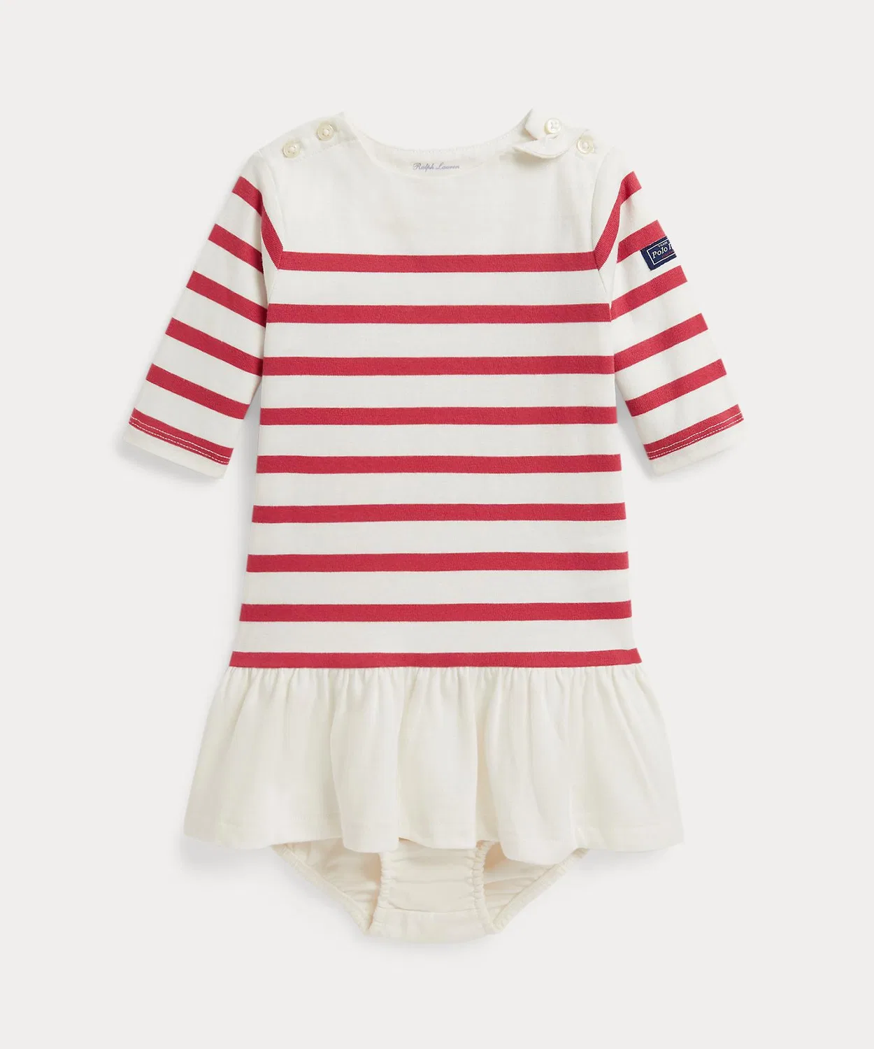 Платье с шортами в полоску Polo Ralph Lauren красное