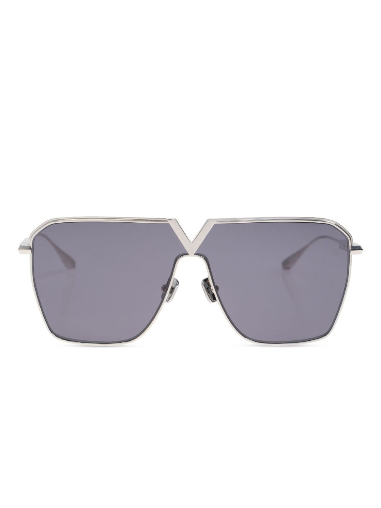 

VALENTINO GARAVANI EYEWEAR солнцезащитные очки в массивной оправе, серебряный