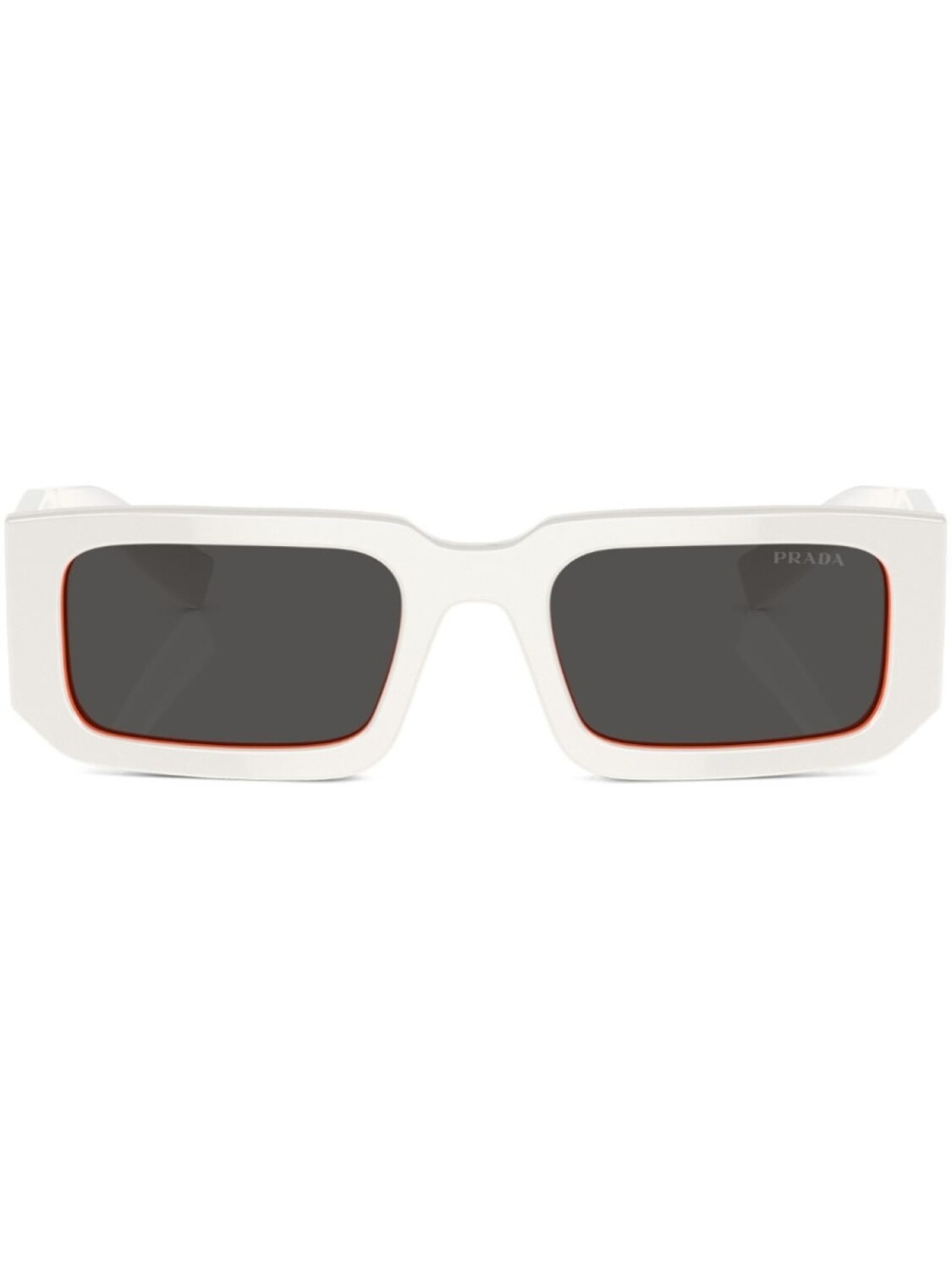 

Prada Eyewear солнцезащитные очки в прямоугольной оправе, белый